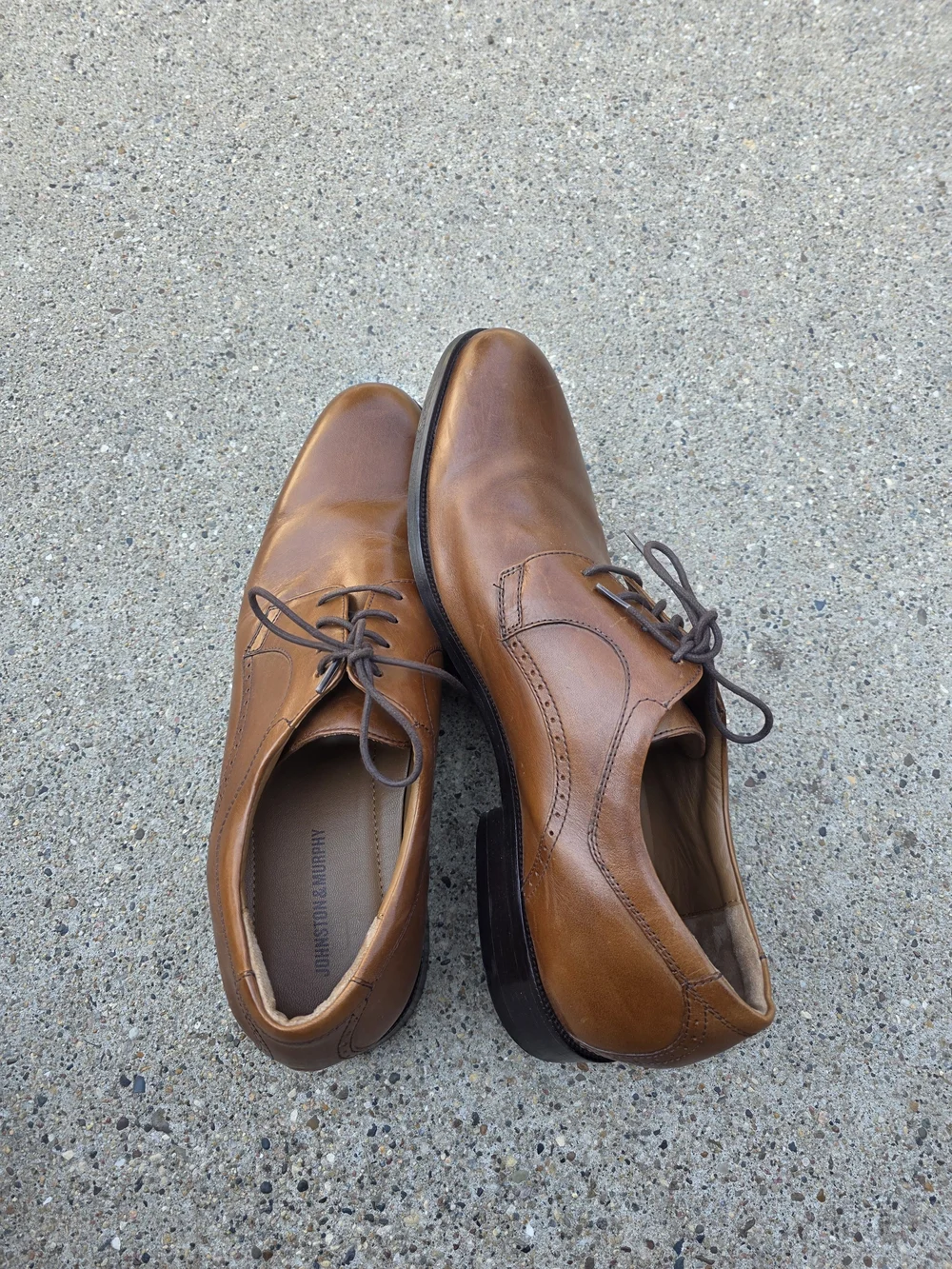 Johnson & Murphy  Brown Leather Dress Oxfords Men Size 13